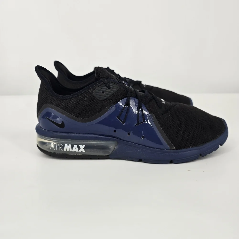 Nike Shoes Men 11 Air Max Sequent 3 Black Royal Blue Running Sneakers AJ1706-001